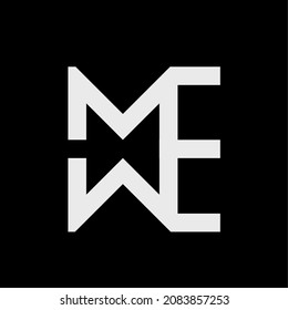 a monogram logo formed from the words "ME" and "WE". simple, modern and elegant logo.