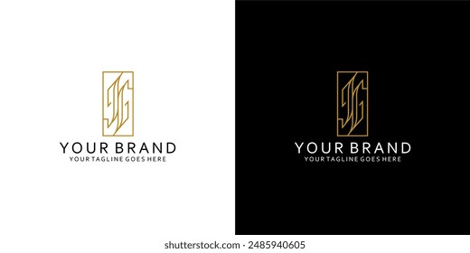 A monogram logo g double fashion emblem by forming monoline ornaments gives a classic impression of simple luxury elegance and minimalism