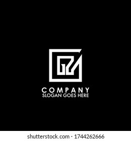 Monogram Logo G and Z, GZ initial letter looping linked square rounded shape  design for business style.