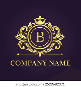 
Logotipo monográfico com letra dourada B



