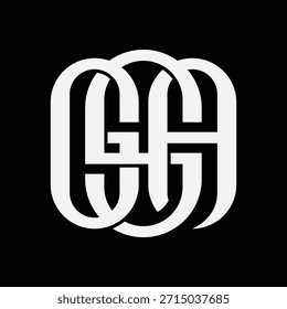 Logotipo monograma GSA, SGA, letras AGS con letras entrelazadas sobre fondo negro, uso perfecto para la marca, ropa, ropa de calle, barbería y etc