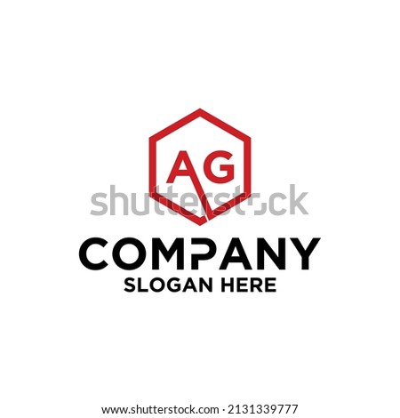 monogram logo in hexagon shape AG