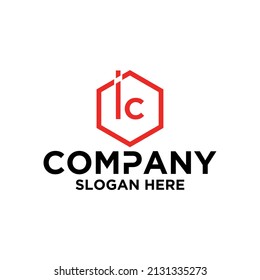 monogram logo in hexagon shape I C