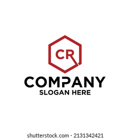 Monogramm-Logo auf Hexagon-Form, CR
