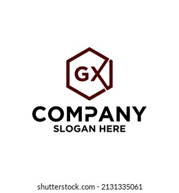 monogram logo in hexagon shape G X