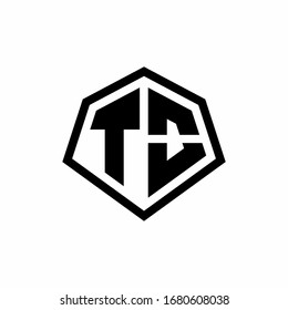 TO monogram logo with hexagon shape and line rounded style design template isolated on white background