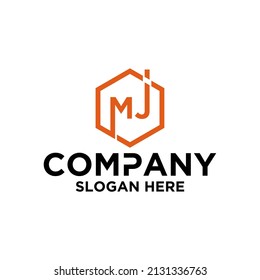 logotipo en forma de hexágono M J