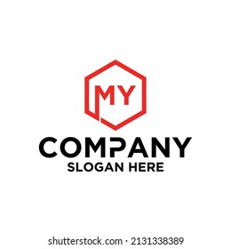 Monogramm-Logo auf Hexagon-Form MY
