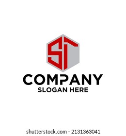 monogram logo in hexagon shape S I