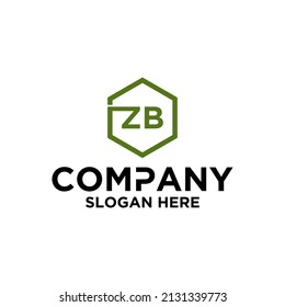 monogram logo in hexagon shape Z B