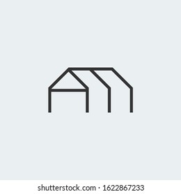 AM monogram logo with house concept - minimalist Nordic style logo.