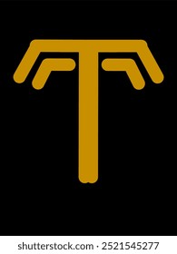 logotipo ou ícone do monograma com a letra símbolo T