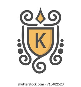 Monogram logo and identity design template with elegant ornament