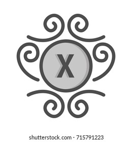 Monogram logo and identity design template with elegant ornament