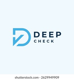 letra inicial D do logotipo do monograma com marca de verificação