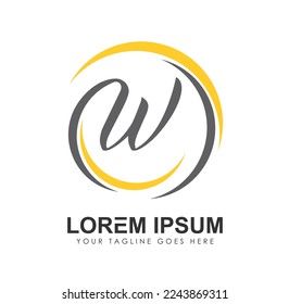 Monogram Logo Initial Letter W Vector Sign illustration in white background isolated