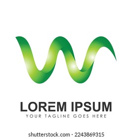 Monogramm-Logo, Anfangsbuchstabe W Vektorgrafik auf weißem Hintergrund einzeln