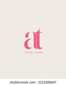 AT Monogram Logo, AT Initial Letter, Wedding logo monogram, logo company and icon business, with variation infinity line designs for marriage couple, fashion, jewelry, boutique and creative template