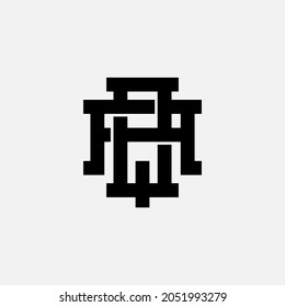 Monogram logo, Initial letters A, Q, AQ or QA, black color on white background