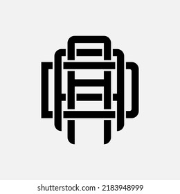 Monogram Logo, Initial letters A, D, AAD, ADA, or DAA, Interlock, Modern, Sporty, Black Color on White Background