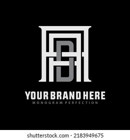 Monogram Logo, Initial letters A, D, AAD, ADA, or DAA, Interlock, Modern, Sporty, White and Gray Color on Black Background