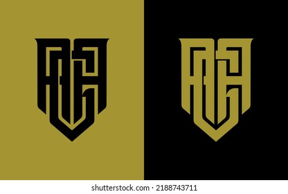 Monogram Logo, Initial letters A, G, AAG, AGA, or GAA, Interlock, Modern, Sporty, Black and Gold Color