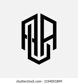 Monogram Logo, Initial letters A, L, AAL, ALA, or LAA, Interlock, Modern, Sporty, Black Color on White Background