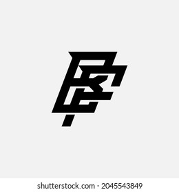 Monogram logo, Initial letters B, F, BF or FB, black color on white background