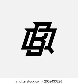 Monogram logo, Initial letters B, Q, BQ or QB, black color on white background