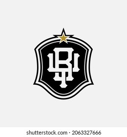 Monogram logo, Initial letters B, Y, BY or YB, white, black and gold color on white background