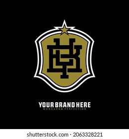 Monogram logo, Initial letters B, Y, BY or YB, white, black and gold color on black background
