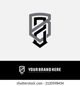 Monogram Logo, Initial letters B, Z, BZ or ZB, Interlock, Modern, Sporty, Black and Gray Color on White Background