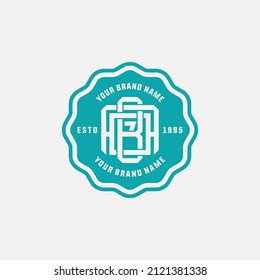 Monogram Logo, Initial letters B, A, O, Z, BAOZ, ABOZ or BOAZ, Interlock, Modern, Sporty, White and Tosca Color on White Background