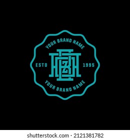 Monogram Logo, Initial letters B, A, O, Z, BAOZ, ABOZ or BOAZ, Interlock, Modern, Sporty, Tosca Color on Black Background