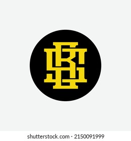 Monogram Logo, Initial letters B, S, BS or SB, Interlock, Modern, Sporty, Black and Yellow Color on White Background
