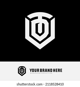 Monogram Logo, Initial letters D, V, T, DVT, DTV or TDV, Interlock, Modern, Sporty, White Color on Black Background