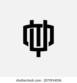 Monogram logo, Initial letters M, Y, MY or YM, black color on white background