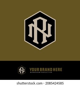 Monogram logo, Initial letters N, R, NR or RN