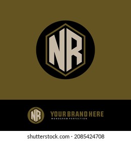 Monogram logo, Initial letters N, R, NR or RN