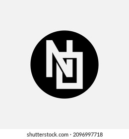 Monogram logo, Initial letters N, O, NO or ON, Modern, Sporty, white and black color on white background