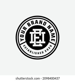 Monogram logo, Initial letters O, E, OE or EO, Modern, Sporty, black and white color on white background