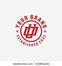 Monogram Logo, Initial letters O, U, OU or UO, Interlock, Modern, Sporty, Red Color on White Background