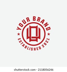 Monogram Logo, Initial letters O, U, OU or UO, Interlock, Modern, Sporty, Red Color on White Background