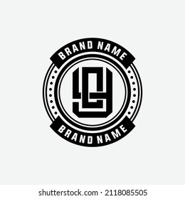 Monogram Logo, Initial letters O, Y, OY or YO, Interlock, Modern, Sporty, Black Color on White Background