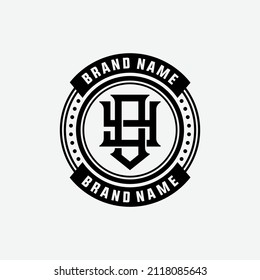 Monogram Logo, Initial letters O, Y, OY or YO, Interlock, Modern, Sporty, Black Color on White Background