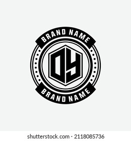 Monogram Logo, Initial letters O, Y, OY or YO, Modern, Sporty, Black Color on White Background