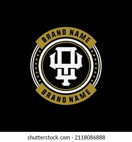 Monogram Logo, Initial letters O, Y, OY or YO, Interlock, Modern, Sporty, White and Gold Color on Black Background