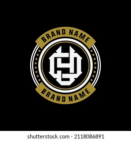 Monogram Logo, Initial letters O, Y, OY or YO, Interlock, Modern, Sporty, White and Gold Color on Black Background