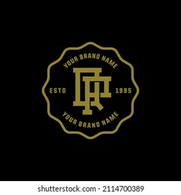 Monogram Logo, Initial letters P, Q, PQ or QP, Interlock, Modern, Sporty, Gold Color on Black Background