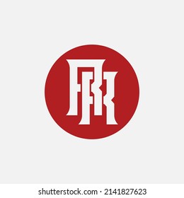 Monogram Logo, Initial letters R or RR, Interlock, Modern, Sporty, White and Red Color on White Background